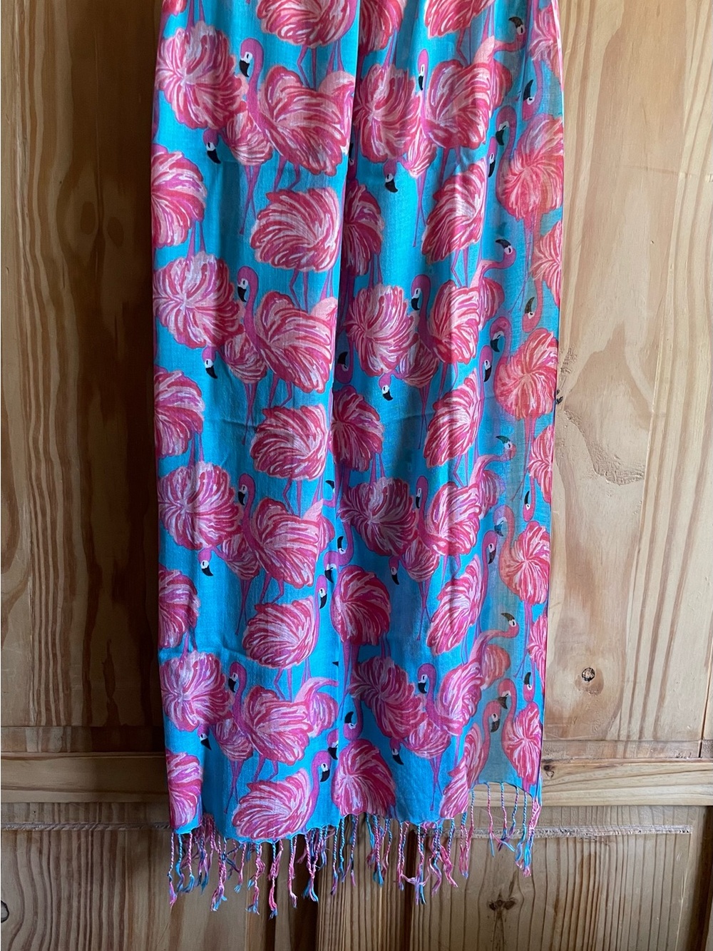Lilly Pulizer Silk and Cashmere Pink Flamingo Wrap